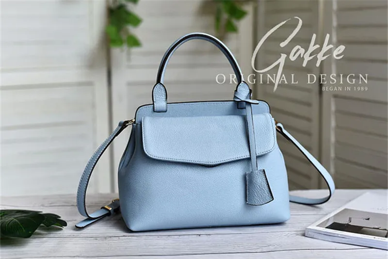 

Simple temperament first layer cowhide soft cowhide all-match handmade genuine leather handbag Kelly bag Messenger bag handbag