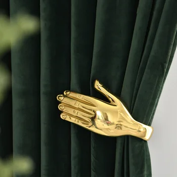 

Vintage American-Style Dark Green Shade Curtains for Bedroom Living Room Royal Silk Flannel European-Style Cotton Velvet