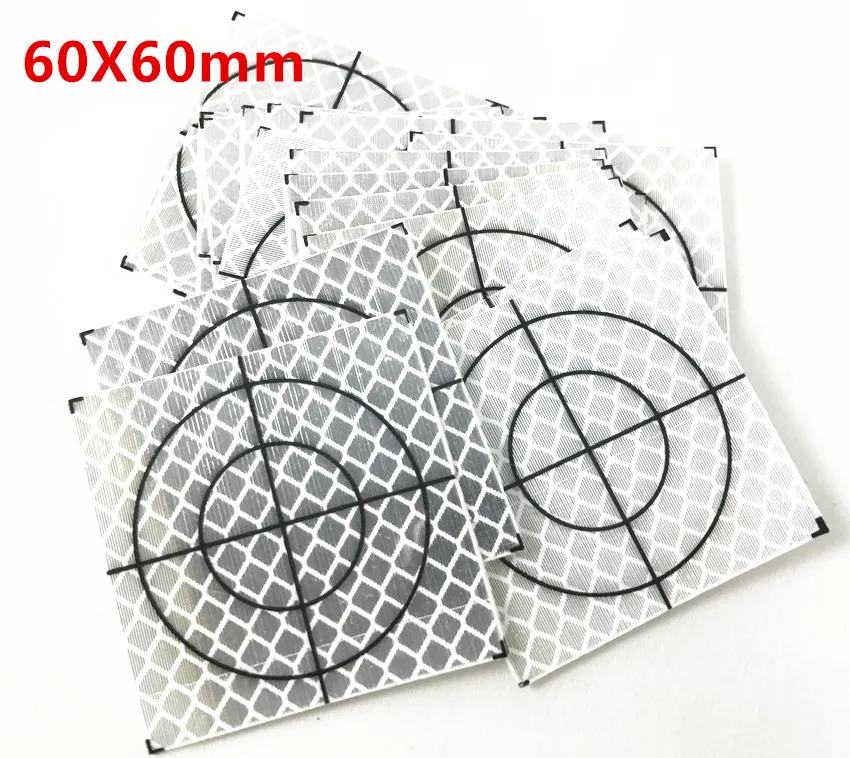 100 шт. Отражатель Лист 20x20 30x30 40x40 50x50 60*60 Светоотражающая Целевая лента для геодезии всего станции белого цвета - Цвет: 100PCS 60X60MM