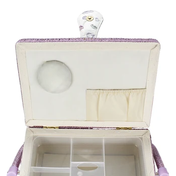 

Storage Bag Accessories Organizer Embroidery Case Sewing Box Carrying Travel Cottton Blend Magnetic Buckle With Handle Printed