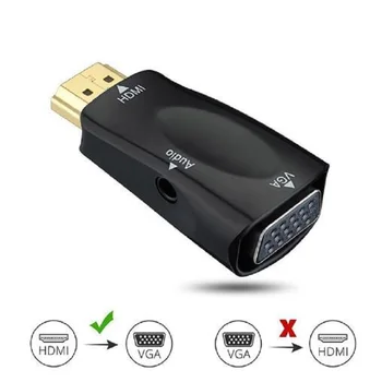 

MEUYAG HDMI to VGA Adapter Audio Cable Converter HD 1080P 720P Male to Female With 3.5 Jack For PC Laptop TV Box Computer