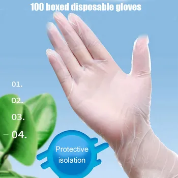 

Newest 100Pcs/Set Transparent Disposable PVC Gloves Kitchen Garden Gloves for Home Outdoor TY66