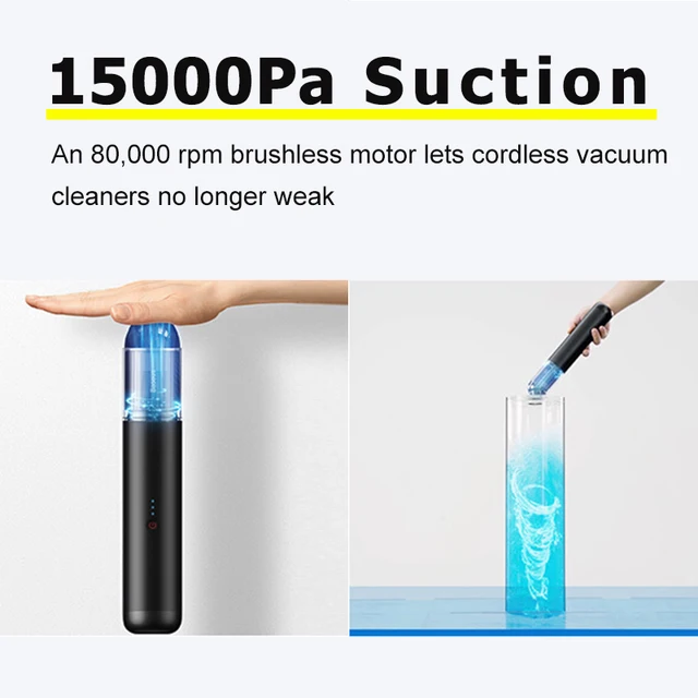 Baseus 15000Pa Car Vacuum Cleaner Wireless Mini Car Cleaning Handheld Vacum Cleaner w LED Light for Car Interior Cleaner 3