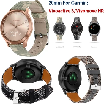 

New 20mm Watchband For Garmin Vivoactive3/Vivomove HR smart watch Bracelet Band for Garmin vivoactive 3 Strap Nylon Wristband