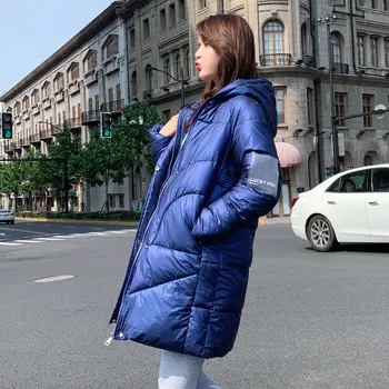 

2019Thicken Warm Long Jacket Waterproof Winter Jacket Women Bright Surface Women Down Cotton Jacket Coat Hooded Parkas Cc27