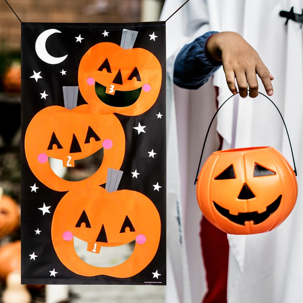 Вечерние игры на Хэллоуин Тыква мешок фасоли игра + 3 сумки детские игрушки