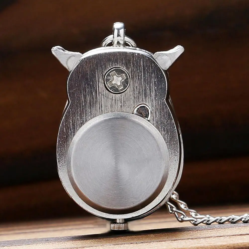 Модное серебряное кольцо с розовый цвет сова форма, карманные наручные часы с цепочка-ожерелье под свитер подарок для Для женщин Дамская