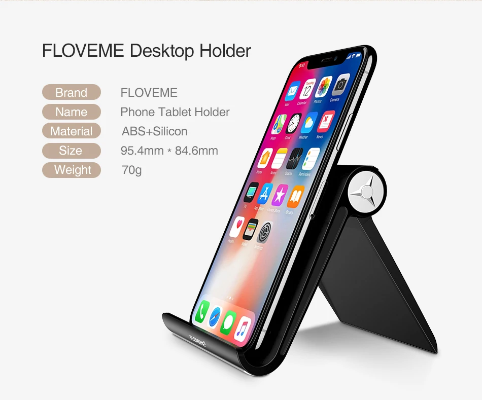 FLOVEME, универсальный держатель для мобильного телефона, настольная подставка для смартфона, АБС-пластик, регулируемый держатель для телефона, поддержка для iPad планшета
