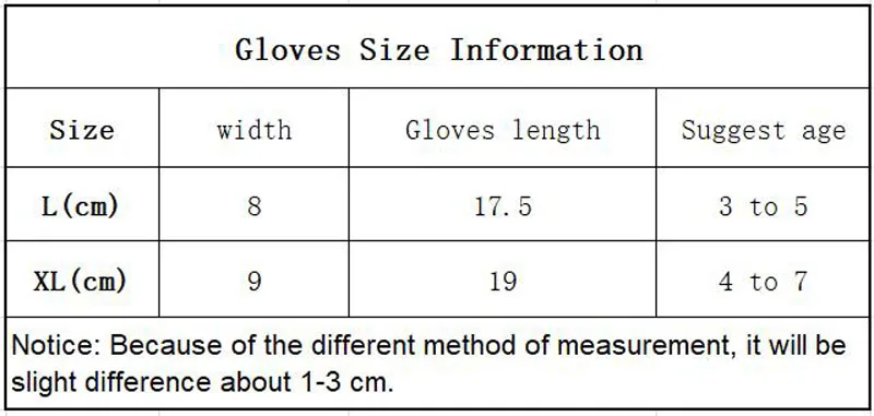 skiing gloves size