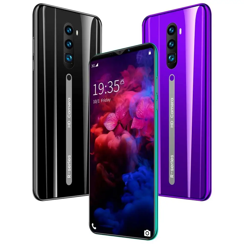 2020 новый телефон Rino3 Pro экран 5 8 дюйма Android фиолетовый в форме капли воды смартфон