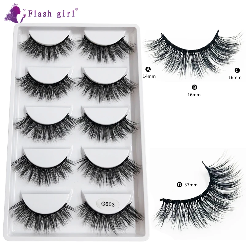 

Flash GirL cruelty free G603 3D mink eyelashes private label 8 styles 5 pairs hot sale lashes custom packaging