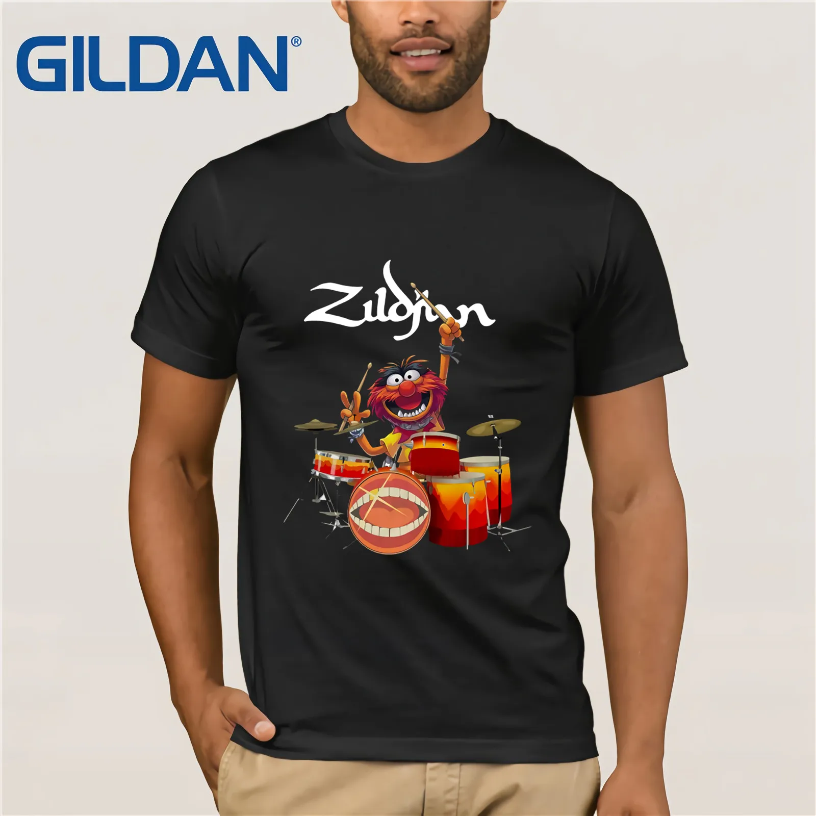 

Avedis Zildjian Sesame Street Muppet Drum T-SHIRT Men's Short Sleeve T-Shirt O Neck Cotton Tees Tops Cotton Tee Shirt Present
