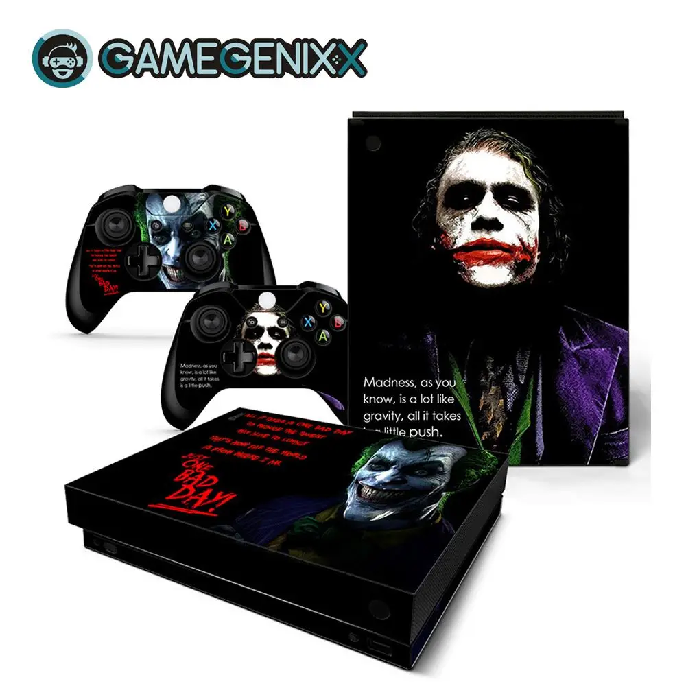 GAMEGENIXX Кожа Наклейка виниловая наклейка водонепроницаемый чехол для Xbox One X консоли и 2 контроллера-Джокер