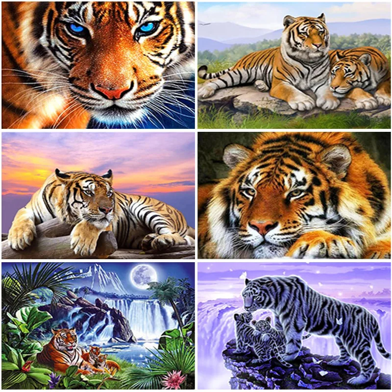 

Full Square Round Drill 5D DIY Animals Diamond Painting Tiger Diamond Embroidery Cross Stitch Kits Rhinestone Mosaic Home Decor