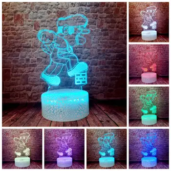 

Super Mario Figma Model juguetes 3D Illusion LED Desk Nightlight Colorful Changing Light Flashing Mario Bros Figure Toys