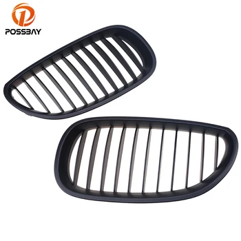 

POSSBAY Matte Black Car Front Hoods Kidney Grille Grill Vents for BMW 5-Series E60/E61 M5 520i/523i/525i/530i 2004-2011 Grilles