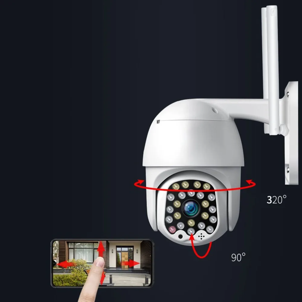 1080P две антенны PTZ IP камера Wifi 2MP Облачное хранилище 23 шт. светодиодный светильник сирены сигнализация P2P аудио домашняя камера безопасности