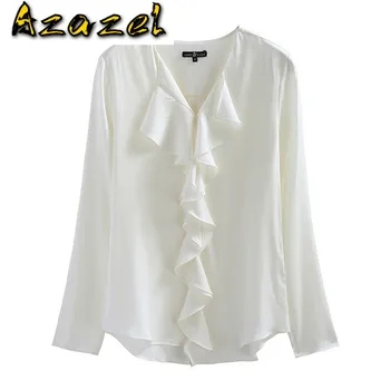 

Women's Shirt 100% Real Pure Silk Blouse Blouses for Women Tops Clothes 2020 Elegant Sexy Spring Office Lady Shirts ZT2250