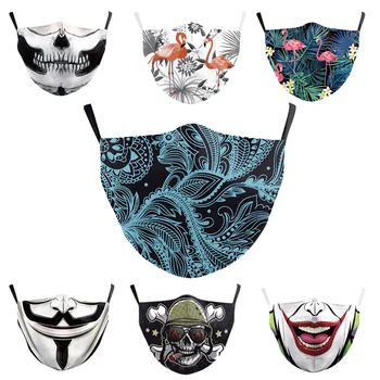 

Hombres Reusable Protective Mascaras Printing Mouth Mask Anti Dust Face Mask Windproof Mouth Muffle Bacteria Proof Mask