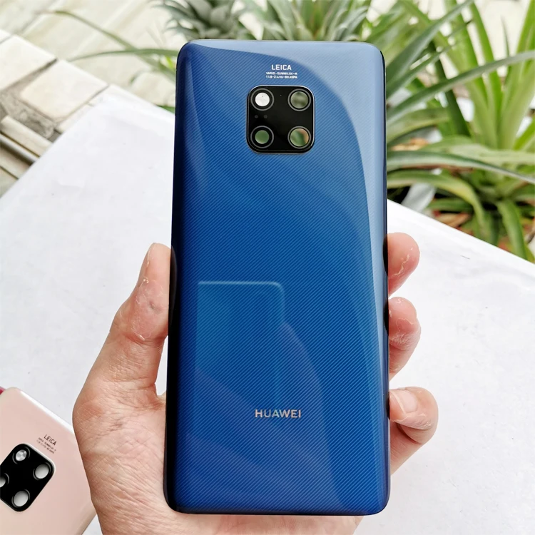 Для huawei mate 20 крышка батареи mate 20 Pro Задняя стеклянная панель для huawei mate 20 Lite задняя дверь Корпус чехол с объективом камеры - Цвет: Mate20 Pro Blue