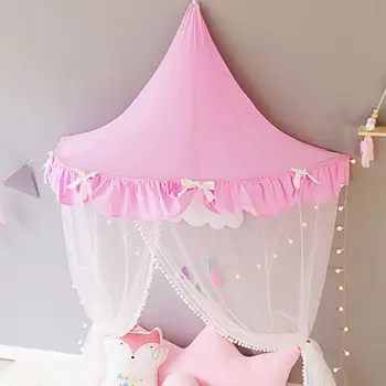 

Kids Teepee Tents Children Play House Cotton Bed Tent Canopy Foldable Crib Tent Baby Room Decor Birthday Gifts Photography