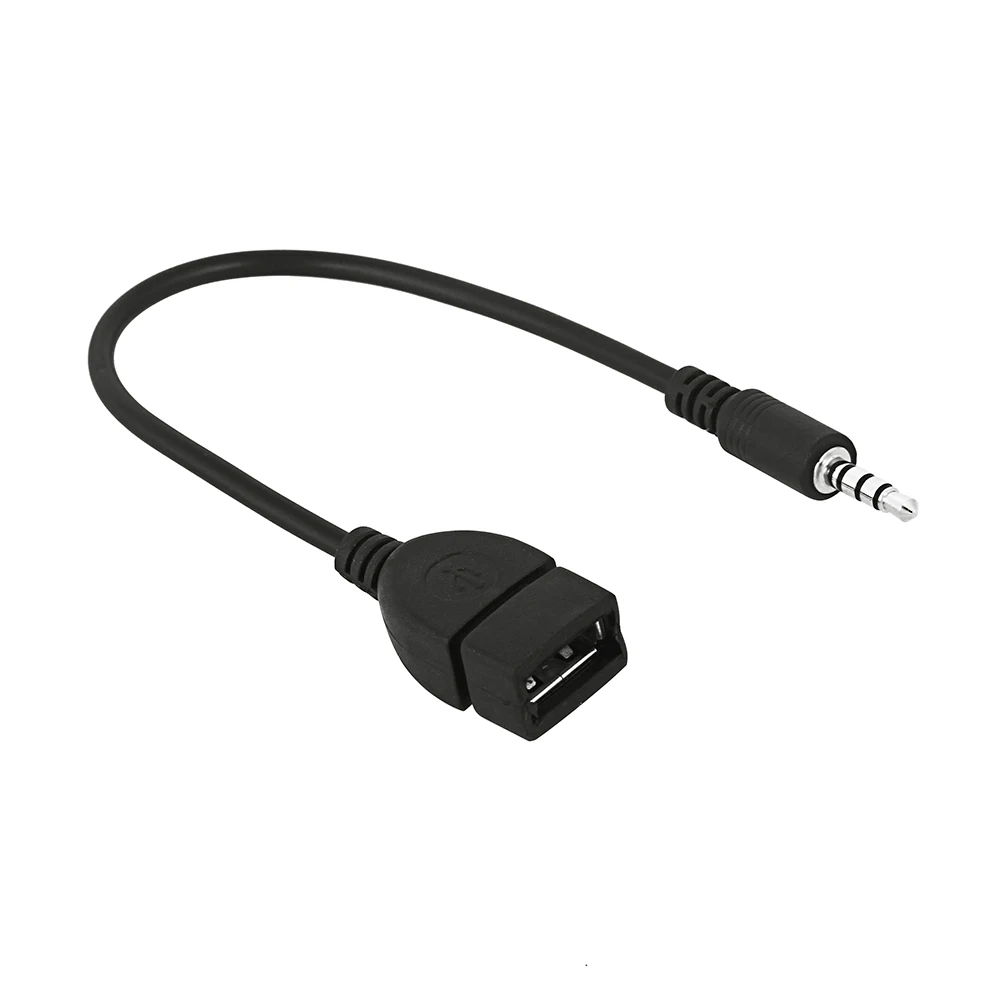 3 5 мм штекер аудио AUX разъем к USB 2 0 Тип A Женский Адаптер конвертера OTG кабель DE08