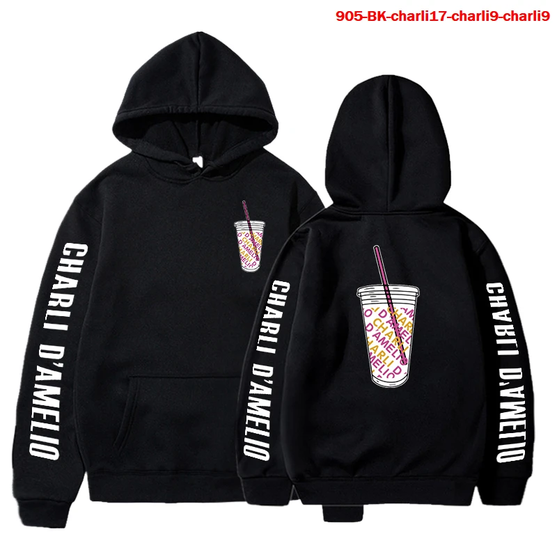 

New 2021 Charli DAmelio Hoodies Pullover Ice Coffee Splatter Sweatshirts Men Women Fashion Loose Hoodie Unisex Tracksuit Costume