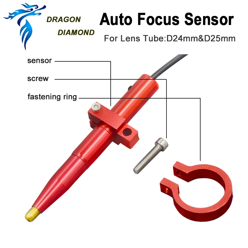 Co2 Laser Auto Focus Focusing Sensor Z-Axis For Automatic Motorized Up Down Table For Laser Head Tube D24mm & 25mm & 25.4mm co2 laser autofocus sensor