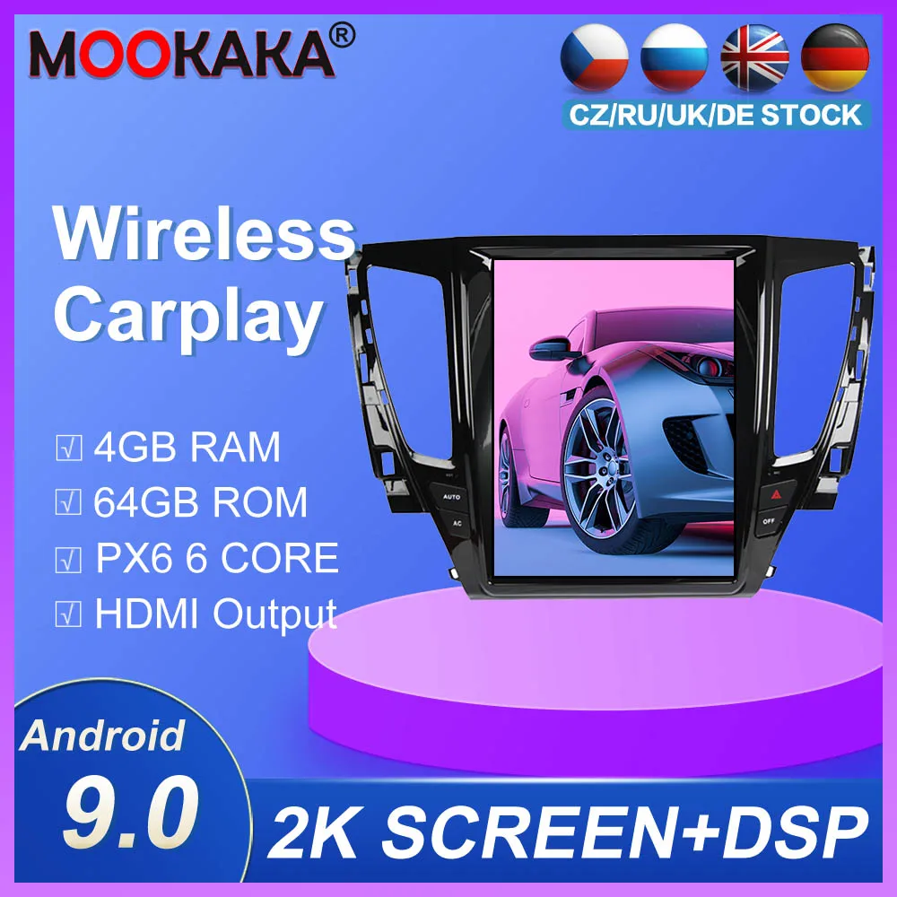 

Tesla style Vertical screen Android 9 Car Radio Multimedia Video Player GPS For Pajero Sport / L200 Car Gps Navigation stereo