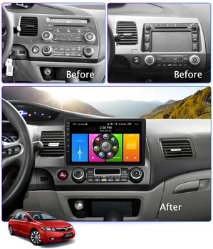 

Super Slim Car Android 10.0 GPS For Honda Civic 2010 Radio Navigation Multimedia Cassette Recorder Player Full Touch Head Unit