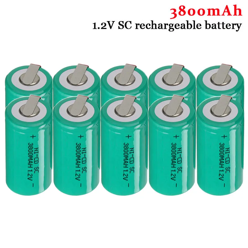 SC батарея sc 1 2 в 10/15/20 шт. 3800 мАч Sub C Ni-Cd перезаряжаемая с Tab power tool NiCd SUBC БАТАРЕИ