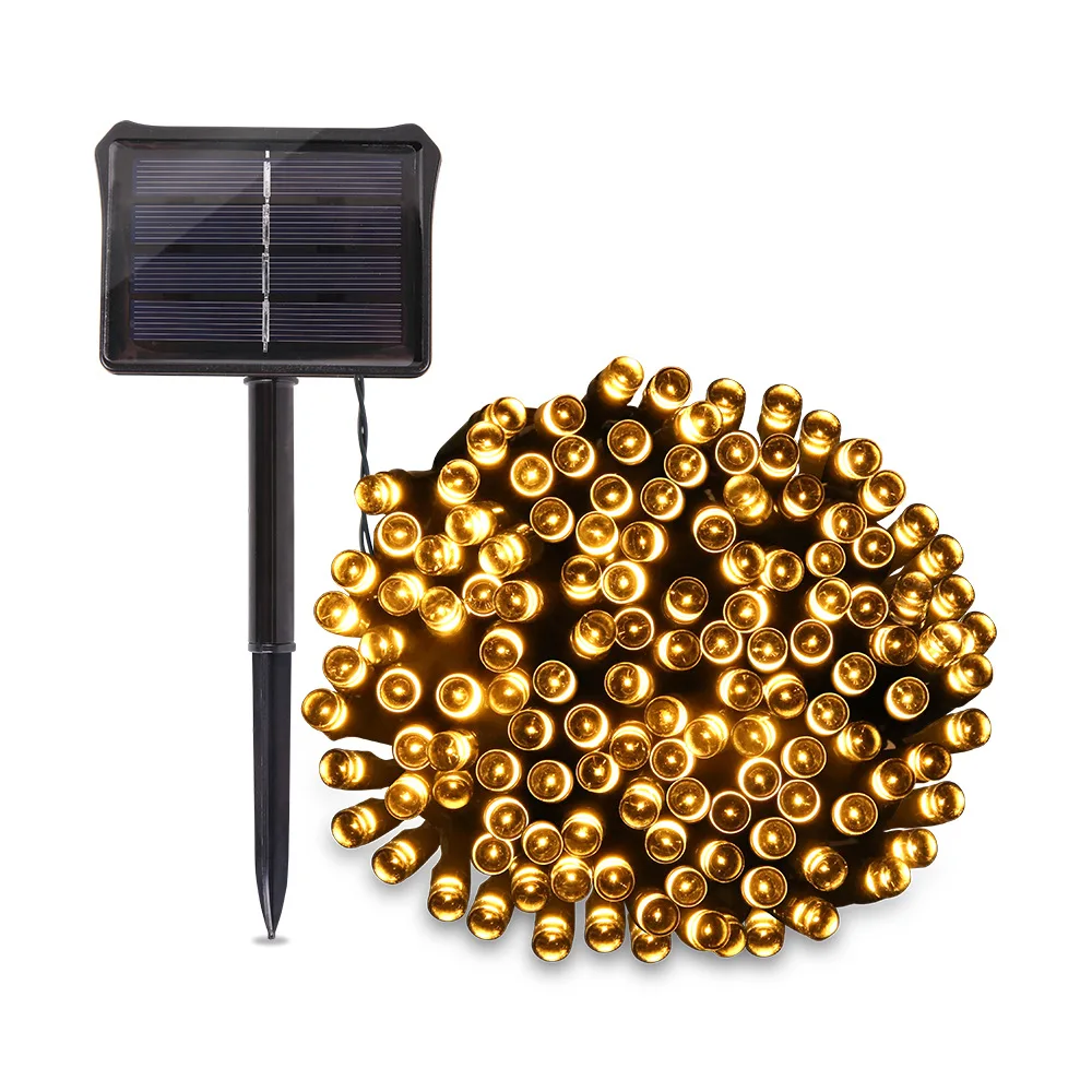 

22 M 200 Lamp Solar 8 Functional Strips Memory Double Power Supply Lighting Chain Outdoor Waterproof Decoration Engineering Weld