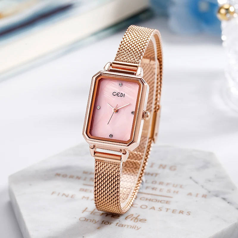 

Brand Luxury ladies Watch women Classic quartz wristwatches waterproof stainless steel watch rose gold Square woman clock sale