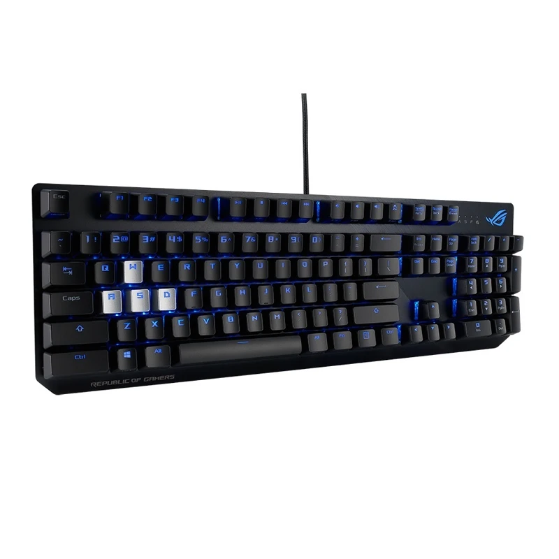 Клавиатура ASUS ROG Strix Scope Cherry MX red проводная, игровая, RGB подсветка, USB, аллюминивая рама, цвет: черный