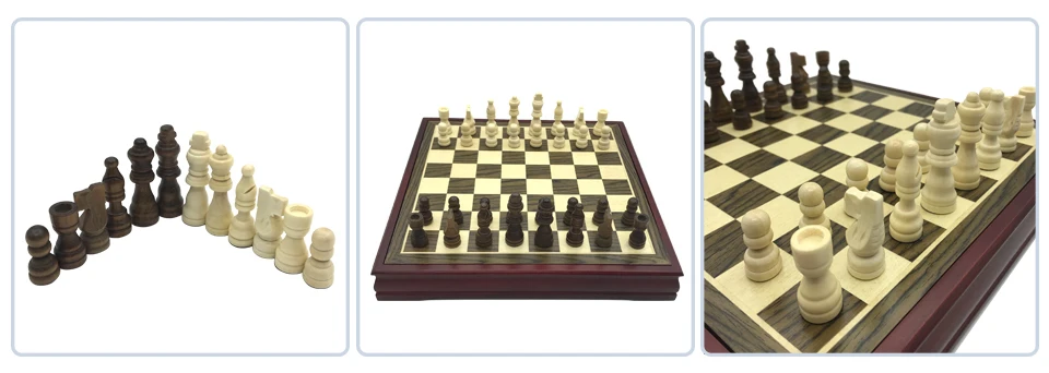 9 Yernea High-quality Wood Chess Game Set Solid Wood Chess Pieces International Chess Coffee Table Wooden Chessboard (9)
