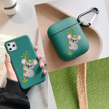 

Cute Cartoon Koala Phone Case for iPhone 11 Pro Max Xs XR X 6 6s7 8 Plus Case match with airpods 2 &1 case cover with Keychain