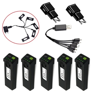 

5-in-1 3.7V 1200mah Battery + Charger Sets for GD89 GW89 GF86 M65 Z20 Drone parts for Global Drone ANU GF86 For EXA GD89 battery