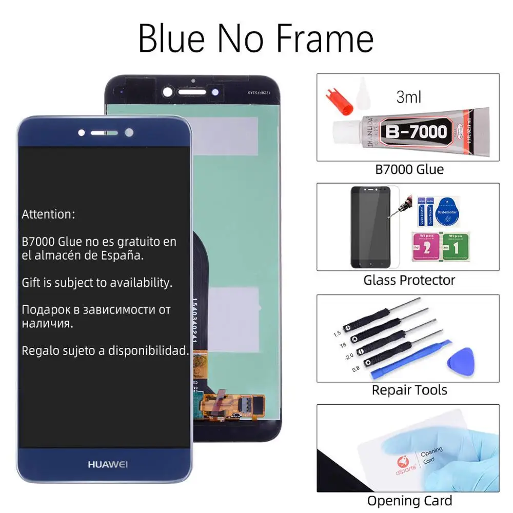 ЖК-дисплей для huawei P9 lite, сенсорный экран с рамкой, Замена для huawei P9 Lite, ЖК-дисплей LA1 LX1 LX2 LX3 - Цвет: No frame Blue
