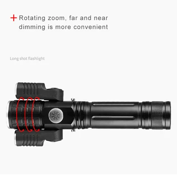

3 In 1 LED Flashlight Rechargeable Zoomable Torch for Outdoor Camping Emergency ENA88