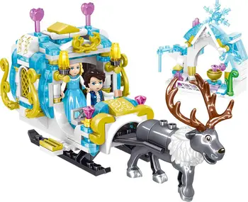 

Girls Friends Royal Elk Sled Castle Building Blocks Princess Windsor Castle Toys Girl B714