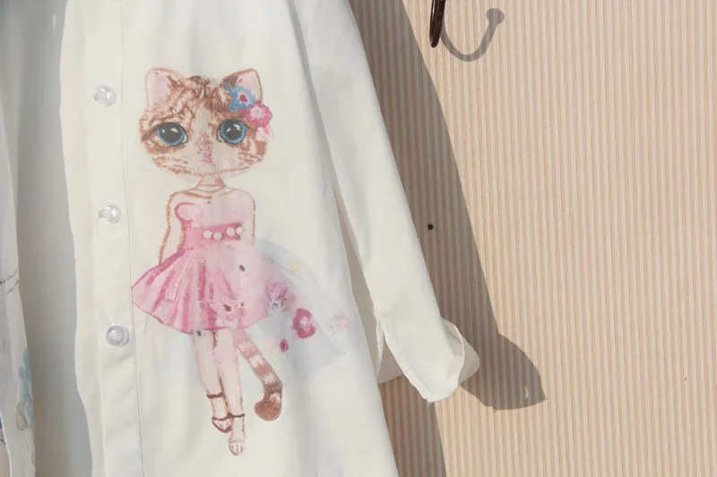 Girls White Blouse Spring Autumn Children Clothes School Cotton Child Shirt Kids Girls Blouses And Tops Cute Blusas 2-16Y
