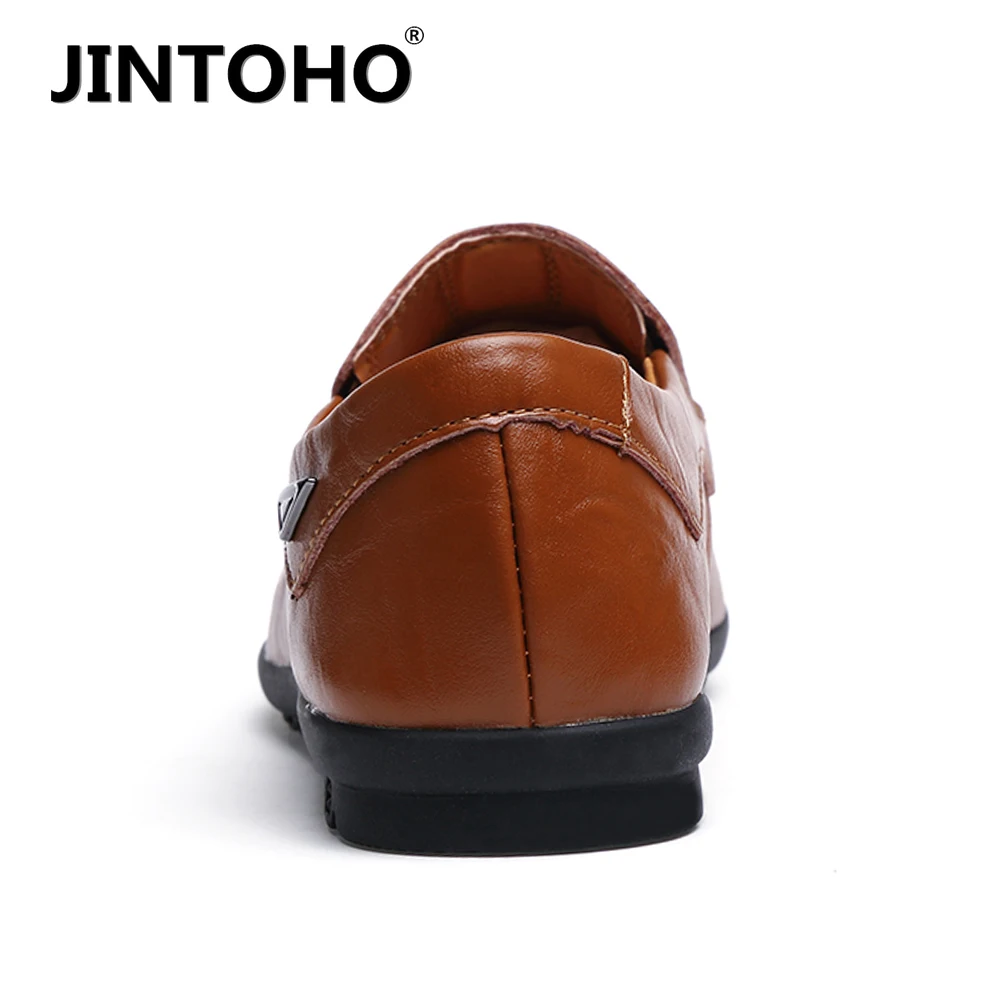 JINTOHO 2020 Casual Men's Shoes Genuine Leather Luxury Breathable Moccasins Loafers High-Quality Comfortable Soft Driving Shoes
