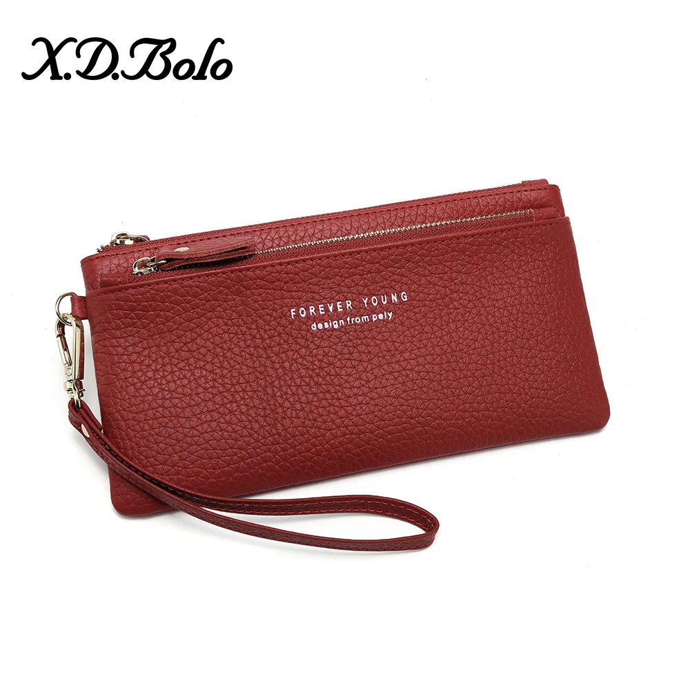 

X.D.BOLO Genuine Leather Wallet Fashion Women Leather Wallet Card Holder Wallet Female Coin Pocket Wallets for Women