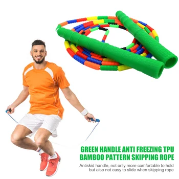 

Jump Ropes with TPU Segmentation + Green Bamboo Shaped Handles Kids Adults for Protection Working-out Accessories