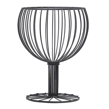 

Metal Creative Decorative Wine Glass Iron Snack Storage Basket Box Snack Finishing Tray Dessert Fruit Storage Basket