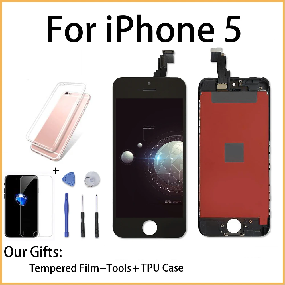 Мобильный телефон LCDs для iPhone 5 3D сенсорный экран Замена 5c 5s se 6 дигитайзер сборка