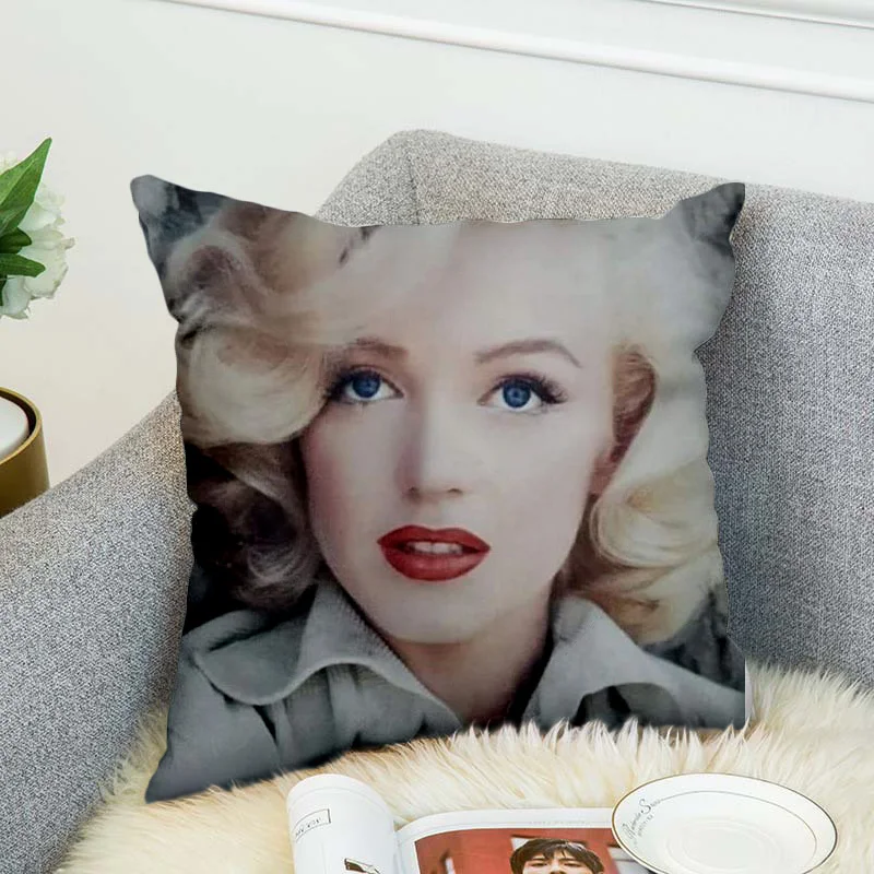 Marilyn Monroe Pillow Case Polyester Decorative Pillowcases Throw Pillow Cover style-6