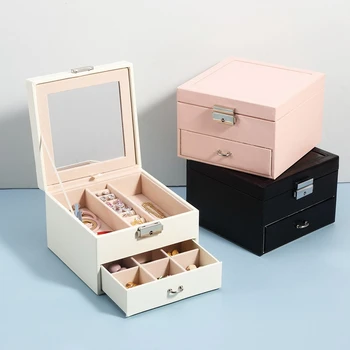 

Jewelry Box Cosmetics Storage Box Drawer Jewelry Earring Necklace Finishing Box Jewelry Display Storage Box