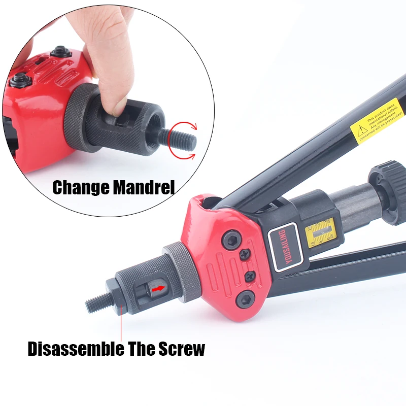 16" Heavy Duty Manual Riveter Guns Hand Riveting Tool M3 M4 M5 M6 M8 M10 M12 YOUSAILING BT-607