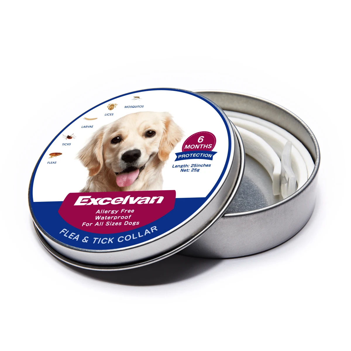 

Ошейник для домашних питомцев, устройство для защиты от блох, регулируемый водонепроницаемый ошейник для защиты от блох, для улицы, срок службы 6 месяцев